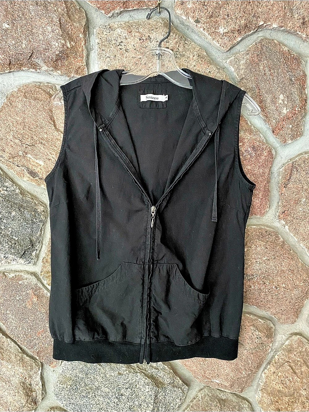 Black Hooded Vest